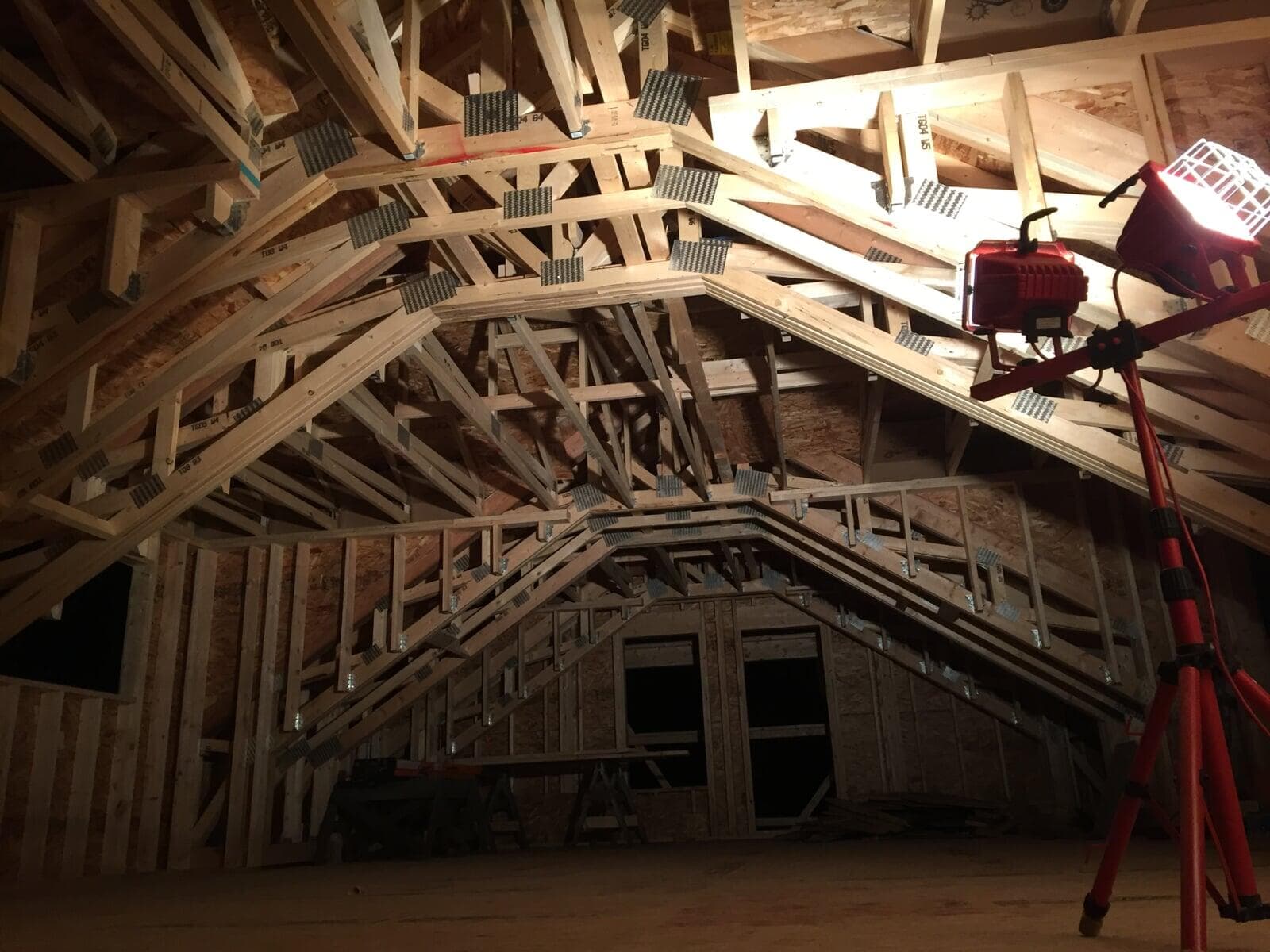House in Strathcona County upper level framing 
