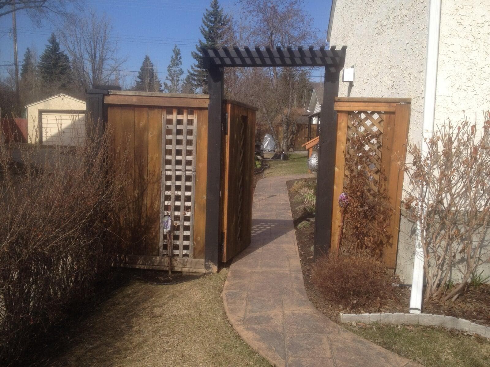 Tofield fence repair with trees
